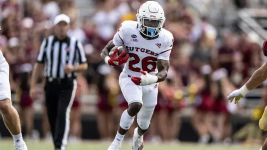 The Rutgers Scarlet Knights football team take on the Boston College Eagles at Alumni Stadium in Chestnut Hill, MA on Saturday September 3, 2022.(Ben Solomon/Rutgers Athletics)