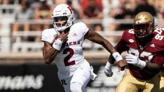The Rutgers Scarlet Knights football team take on the Boston College Eagles at Alumni Stadium in Chestnut Hill, MA on Saturday September 3, 2022.(Ben Solomon/Rutgers Athletics)