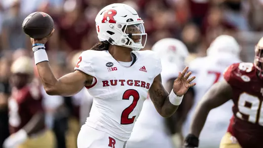 The Rutgers Scarlet Knights football team take on the Boston College Eagles at Alumni Stadium in Chestnut Hill, MA on Saturday September 3, 2022.(Ben Solomon/Rutgers Athletics)
