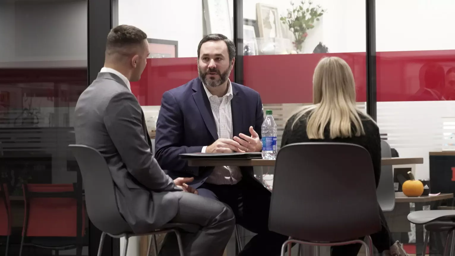Student-athletes meet with professionals during the annual Knight of Networking hosted by Scarlet Knights For Life.