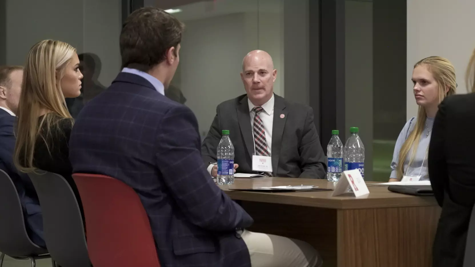 Student-athletes meet with professionals during the annual Knight of Networking hosted by Scarlet Knights For Life.