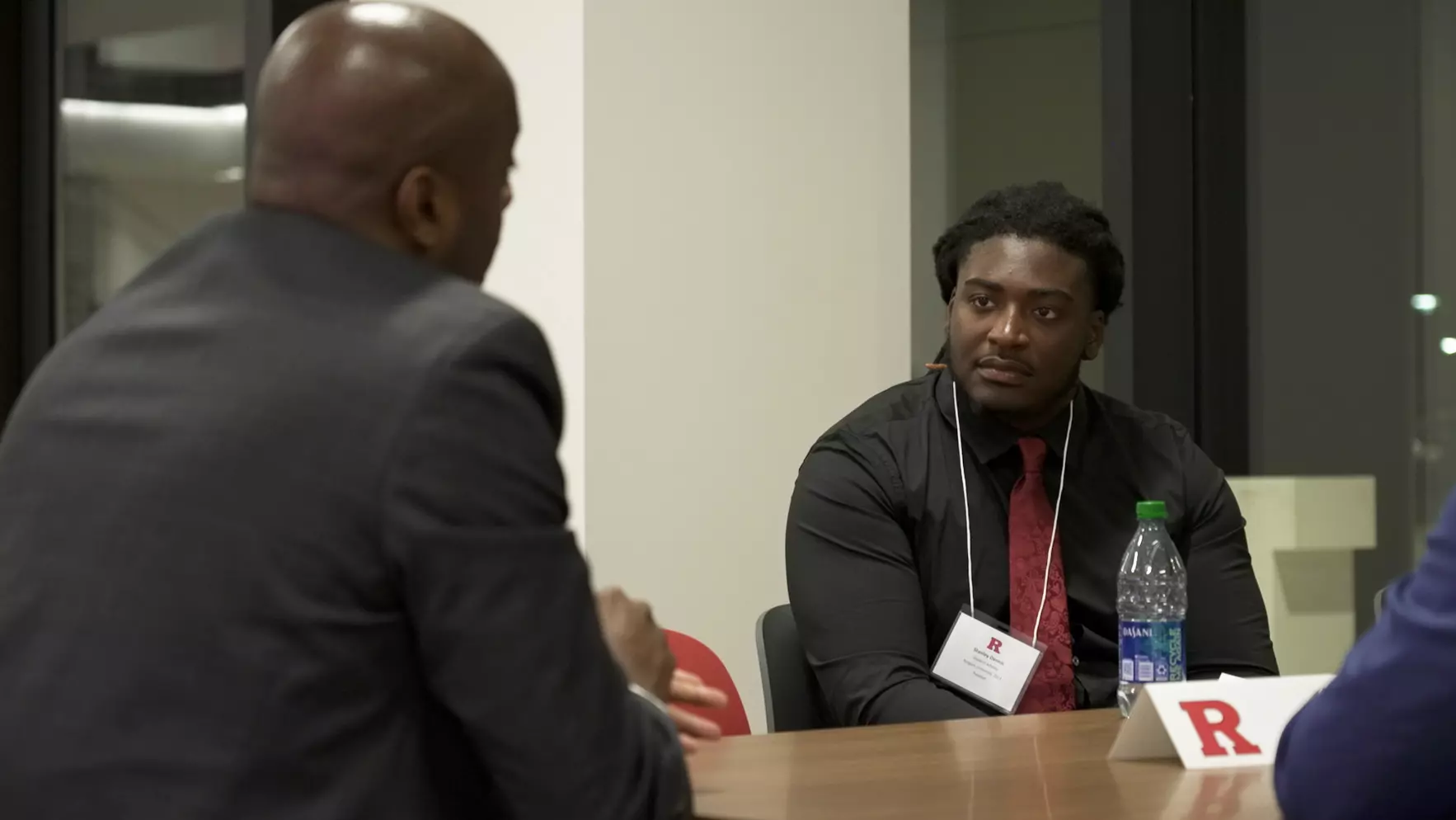 Student-athletes meet with professionals during the annual Knight of Networking hosted by Scarlet Knights For Life.