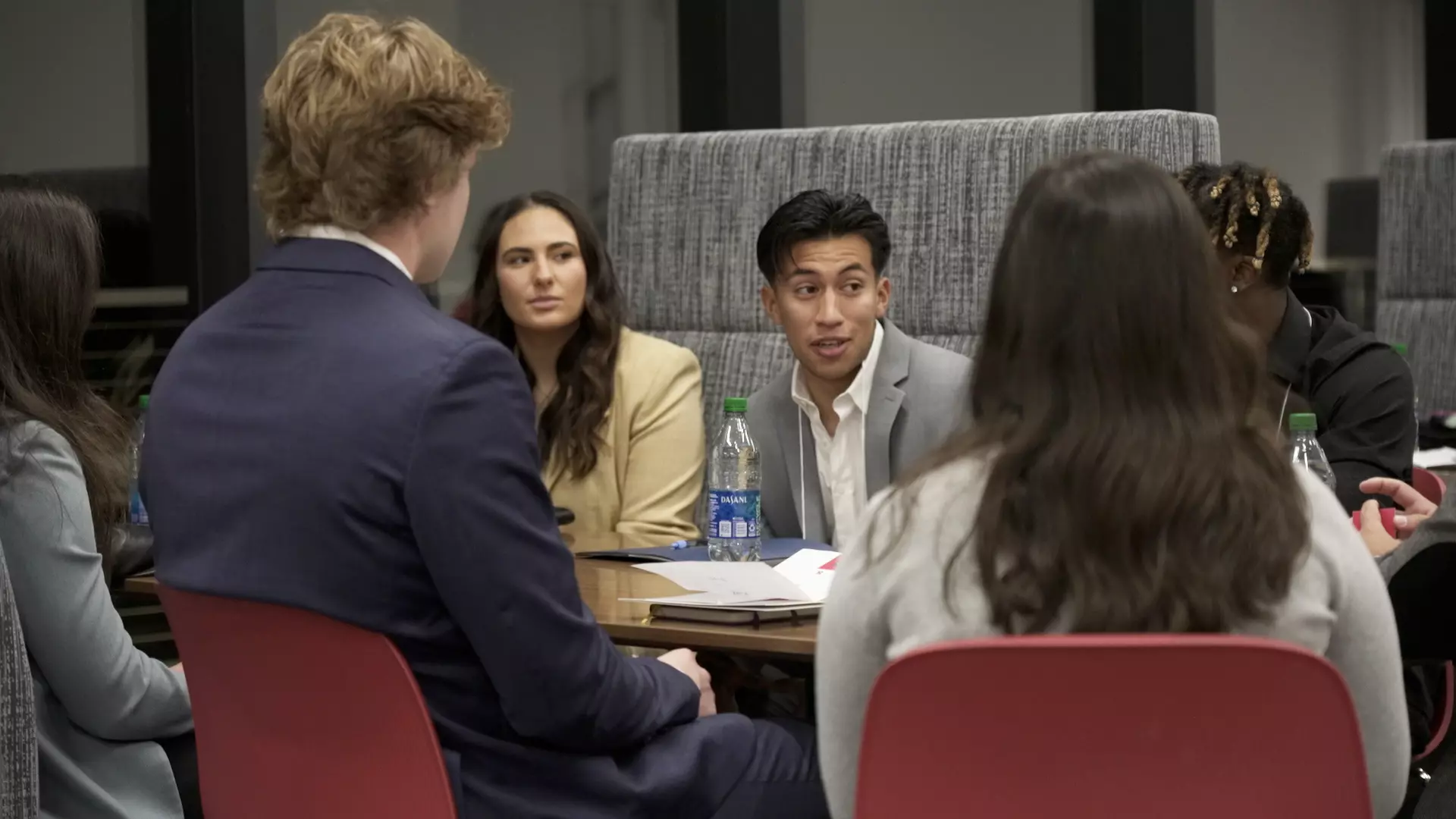 Student-athletes meet with professionals during the annual Knight of Networking hosted by Scarlet Knights For Life.
