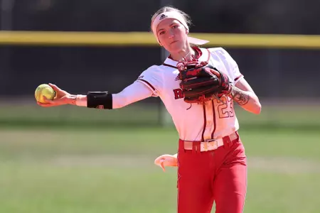 Kyleigh Sand at shortstop during the 2022 Spring Games in Florida