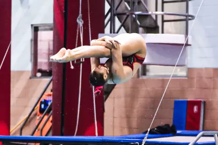 Giulia Vittorioso competes on 3-meter against Princeton in the annual Battle For The Cannon Trophy