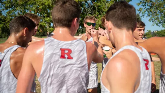 Cross country team huddle shot