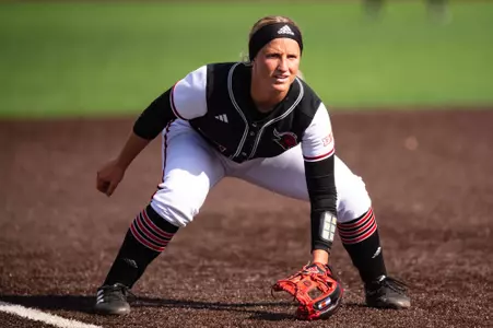 Payton Lincavage at third base during the series with No. 18/19 Northwestern