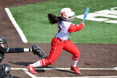 Madison Lawson swings at the plate during the series with Purdue in March