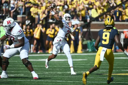 Sep 23, 2023; Ann Arbor, Michigan, USA; During the game between Rutgers Scarlet Knights and Michigan Wolverines at Michigan Stadium. Credit: Tim Fuller-Rutgers