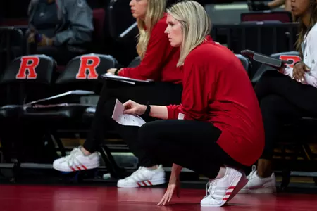 Head coach Caitlin Schweihofer in-game at Jersey Mike's Arena during the 2022 season