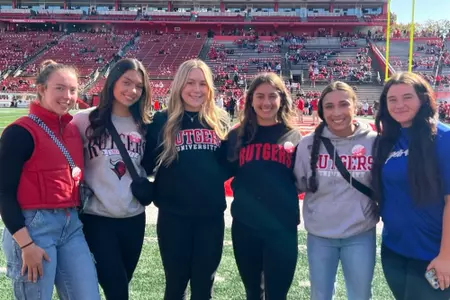 Incoming 2025-26 Rutgers Softball Signing Class at a Rutgers Football Game
