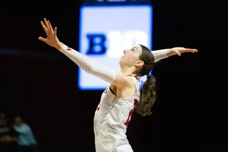 Alissa Kinkela serves up action against No. 11 Purdue at Jersey Mike's Arena