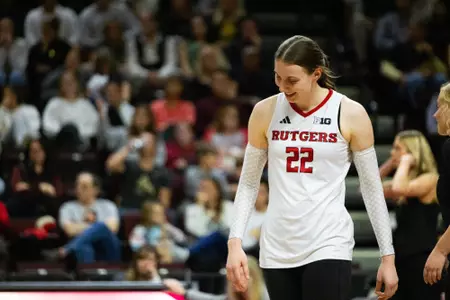 Alissa Kinkela on the court against No. 8 Purdue at Jersey Mike's Arena
