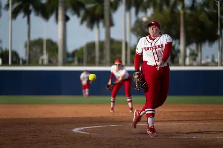Georgia Ingle inside the circle against No. 10 Duke at the Panther Invitational in February