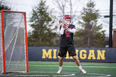 Cardin Stoller Apr 7, 2024; Ann Arbor, Michigan, USA; During the game between Rutgers Scarlet Knights and Michigan Wolverines at U-M Lacrosse Stadium. Credit: Tim Fuller-Rutgers