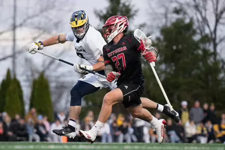 Apr 7, 2024; Ann Arbor, Michigan, USA; During the game between Rutgers Scarlet Knights and Michigan Wolverines at U-M Lacrosse Stadium. Credit: Tim Fuller-Rutgers