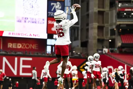 Arizona Cardinals cornerback Max Melton (16) during 2024 Cardinals Training Camp at State Farm Stadium on Sunday, July 28, 2024.