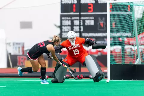 NEW BRUNSWICK, NJ - August 18,2024: Rutgers Field Hockey v Villanova. (photo by Kostas Lymperopoulos)