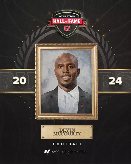 Devin Mccourty 2024 Rutgers Athletics Hall of Fame graphic