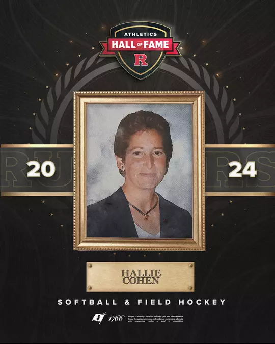 Hallie Cohen 2024 Rutgers Athletics Hall of Fame graphic