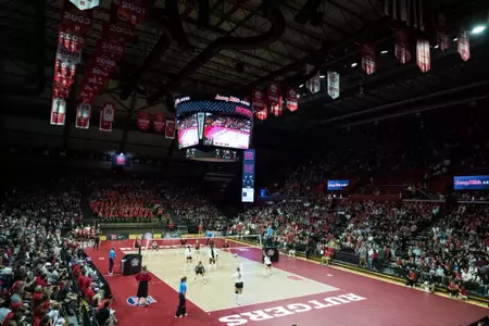 Sold out crowd of 8000 at Jersey Mike's Arena for the Rutgers volleyball game with No. 1 Nebraska