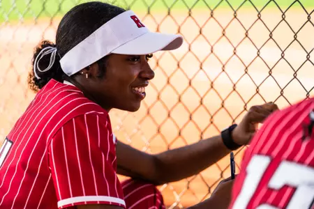 Jayla Fuller in the dugout during the Liberty game at the Spring Games