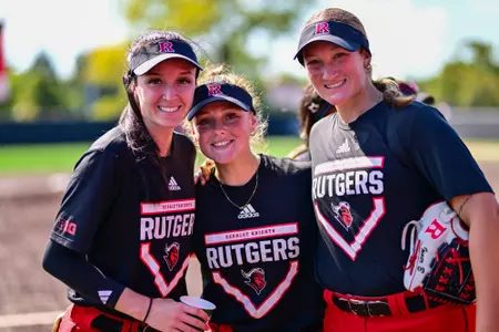 Laurelai DePew, Allison Amadio & Kelsey Hoekstra during fall ball at the RU Softball Complex