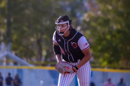 Ella Harrison pitching at the Mary Nutter Collegiate Classic in Cathedral City, California