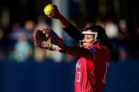 Ella Harrison throws at No. 19 Auburn at the Jane B. Moore Memorial