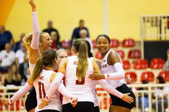 Rutgers volleyball against Lajkovac in Belgrade, Serbia