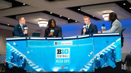 Dariel Djabome, Athan Kaliakmanis, Ian Strong, Big Ten Media Day