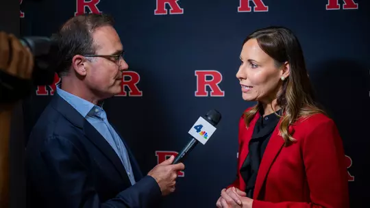 Keli Zinn during her appointment as Rutgers Athletics Director in Piscataway, NJ on Wednesday July 30, 2025.
(Ben Solomon/Rutgers Athletics)