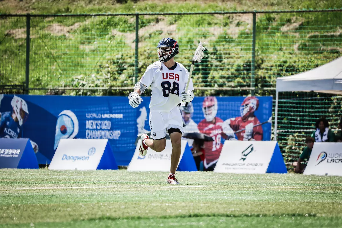 Rutgers men's lacrosse student-athlete Colin Kurdyla Competes With Team USA at the U20 World Championships in Korea. Kurdyla was named a Team Captain of Team USA, named to the All-World Team, and earned a Silver Medal.
