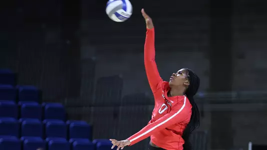 Aspen Maxwell serves against Buffalo