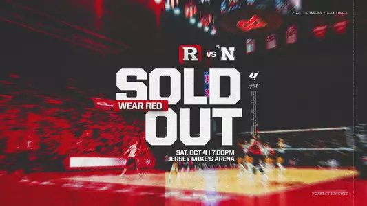 Rutgers volleyball Nebraska match sold out graphic