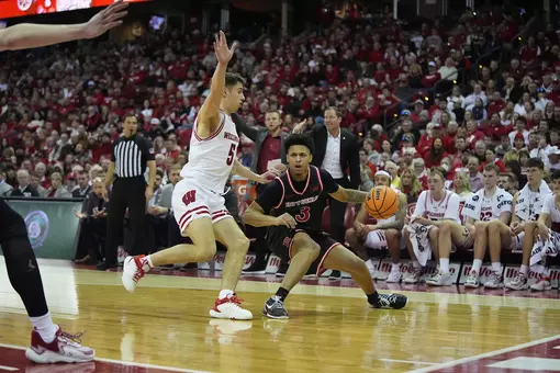 View images of Rutgers men's basketball's matchup at Wisconsin Saturday.