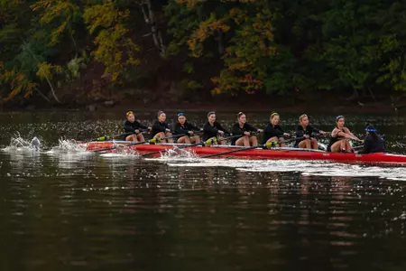 Rutgers women's rowing on the Raritan River during fall 2026 practice