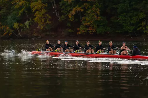 Rutgers women's rowing on the Raritan River during fall 2026 practice