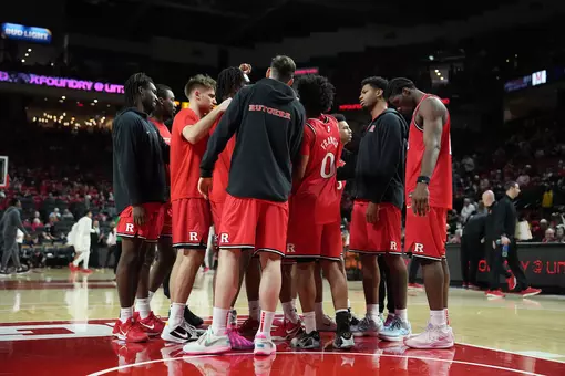 View game action images from Rutgers men's basketball's game at Maryland.