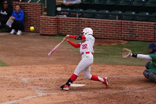 Sam Rohwer at the plate against FGCU during the Unconquered Invitational at JoAnn Graf Field in Tallahassee, Florida