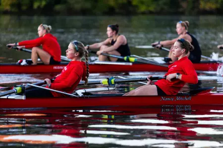 Rutgers rowing on the Raritan River during fall 2025 practice