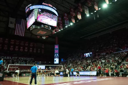 Jersey Mike's Arena court photo during the match with #1 Nebraska in 2025