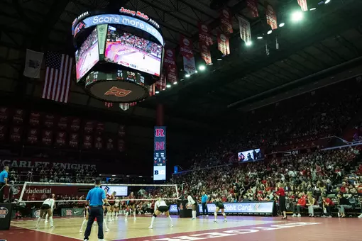 Jersey Mike's Arena court photo during the match with #1 Nebraska in 2025