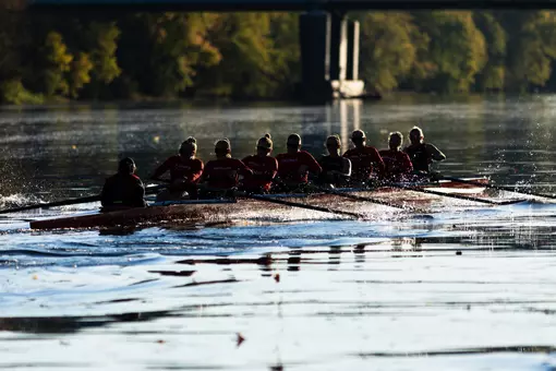 Rutgers women's rowing early morning fall practice on the Raritan River