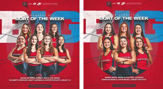 Rutgers V4 & 3V4 Named Big Ten Boats of the Week - April 21 - graphic