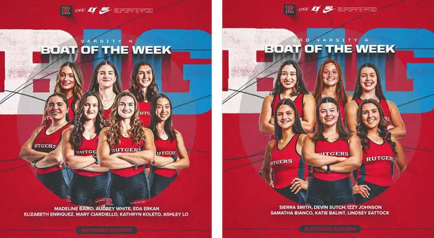 Rutgers V4 & 3V4 Named Big Ten Boats of the Week - April 21 - graphic