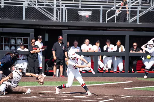 Addie Osborne at bat giving Rutgers a 1-0 lead on Lehigh in the first inning during the Scarlet Knight Classic at the RU Softball Complex