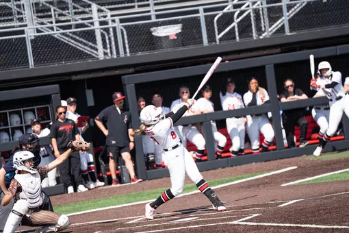 Baileigh Briggs at the plate against Lehigh in the Scarlet Knight Classic at the RU Softball Complex