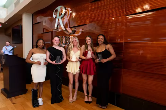 Rutgers Gymnastics hands out awards at 2026 team banquet.