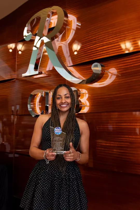 Rutgers Gymnastics hands out awards at 2026 team banquet.